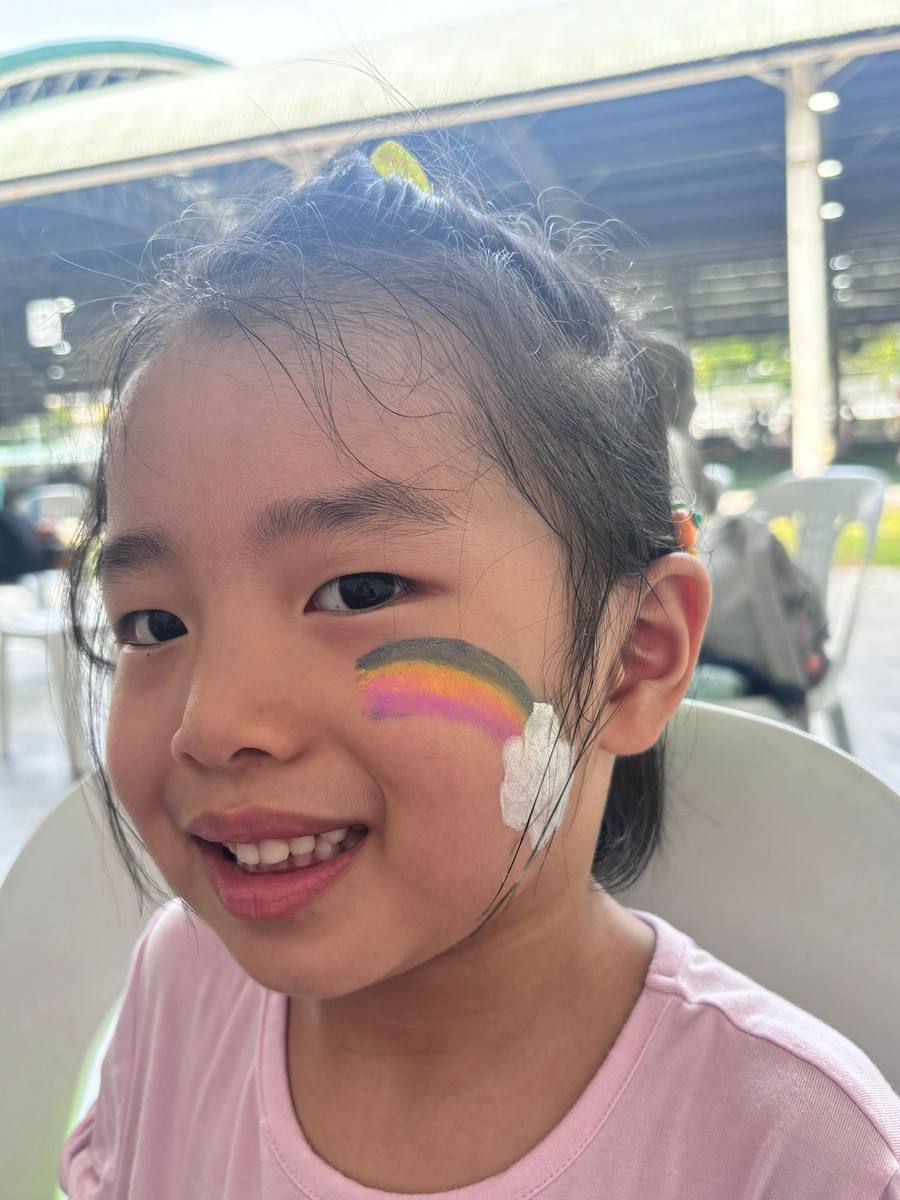 Rainbow cheek design